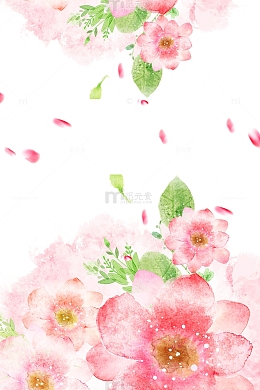 粉粉的花瓣海报背景装饰