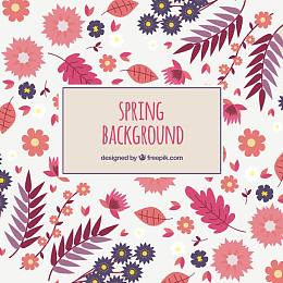 手绘清新花朵背景