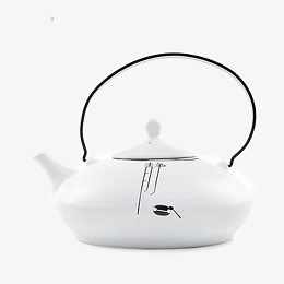 白陶瓷大茶壶定窑白提梁壶