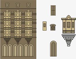 矢量图西方建筑