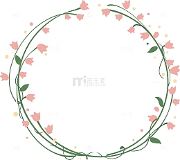 淡粉色碎花花环