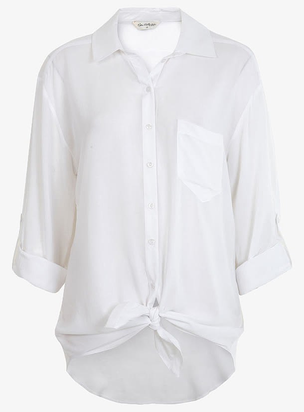 白色圆领时尚简约流行衬衫