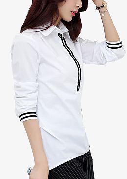 都市女性休闲时尚立体白衬衫