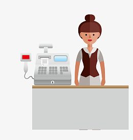 矢量职业女性超市售货员
