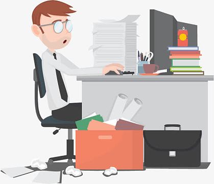 卡通工作的商务男子矢量素材