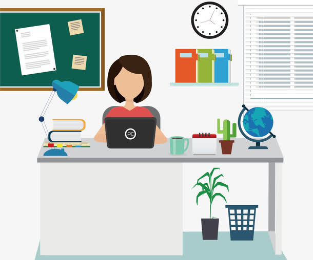 矢量整洁办公环境