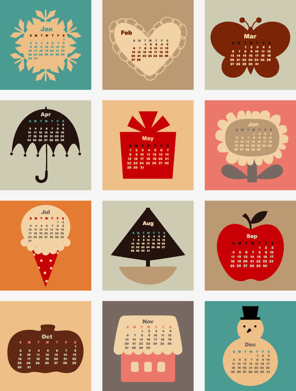 创意日历模板素材免费下载_觅元素