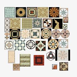 彩色地砖免抠素材合集