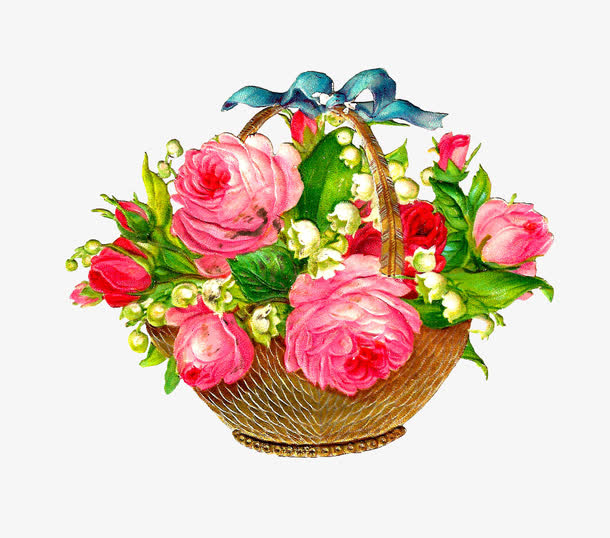 复古花篮免抠素材免费下载_觅元素51yuansu.com