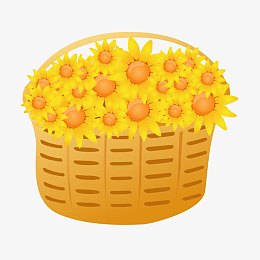 矢量竹篮花篮