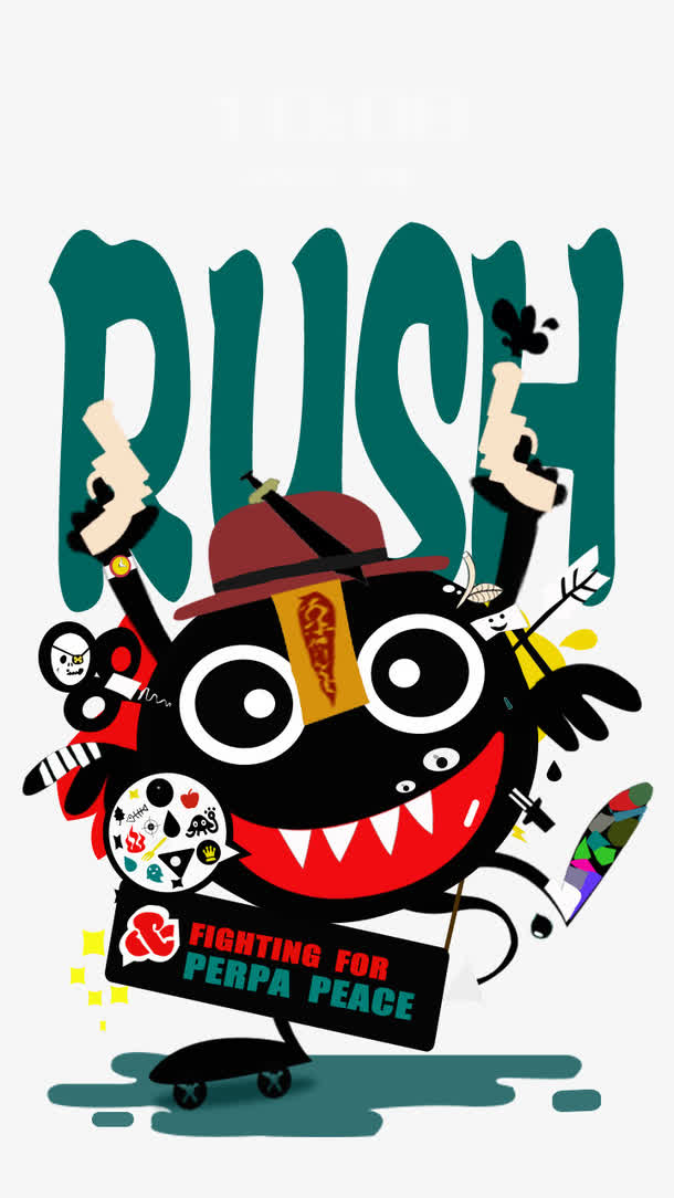 手机创意插画锁屏界面