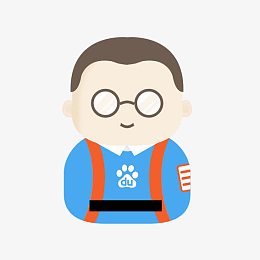 卡通带眼睛的男孩