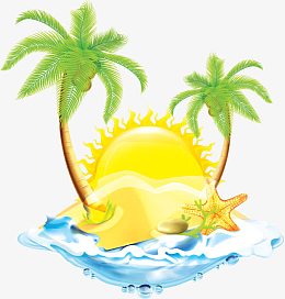 椰树夏日旅游元素