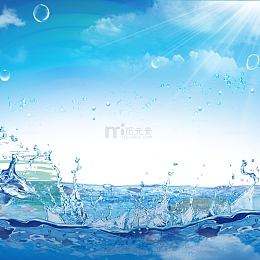 蓝色主图清凉背景