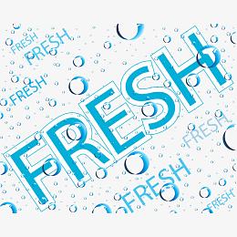 清凉水珠新鲜英文字母矢量素材