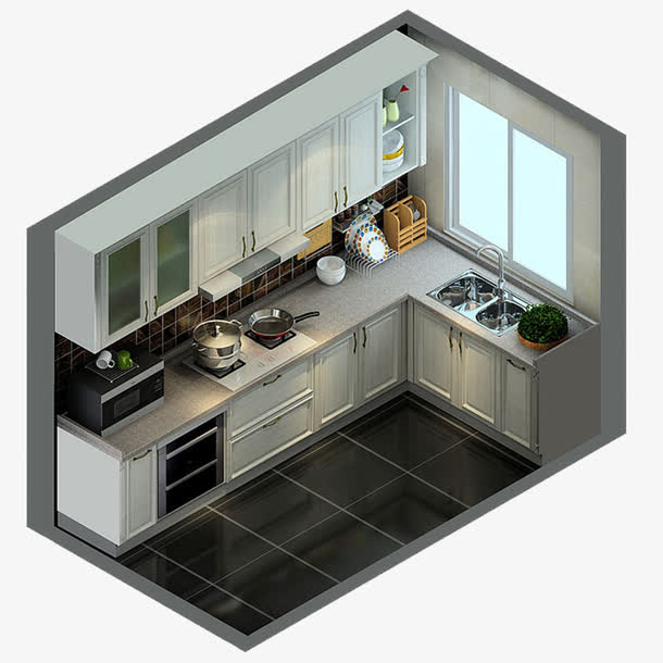 整体现代橱柜素材免费下载_觅元素