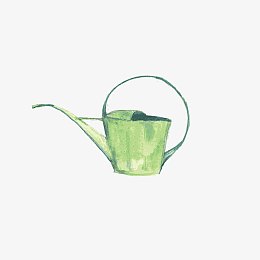 水壶绿色手绘