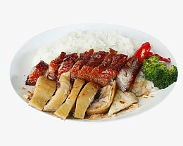 白切鸡烧鸭双拼饭