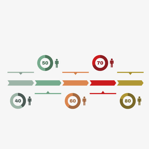 矢量横向流程图活动时间轴