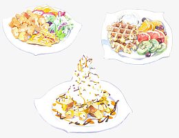 手绘卡通饭后甜点