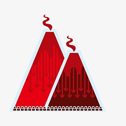 矢量红色火山图标