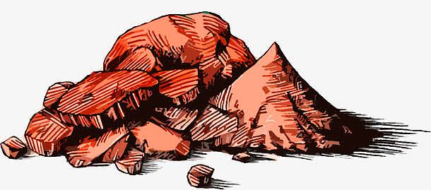 火山岩石插画