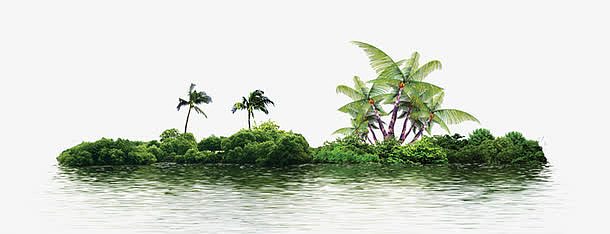 水中间的绿岛