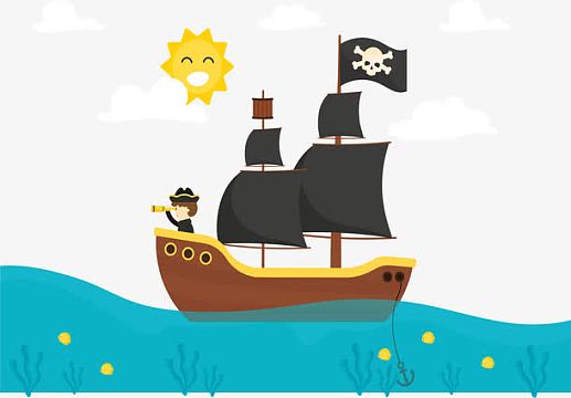 海上航行的海盗船