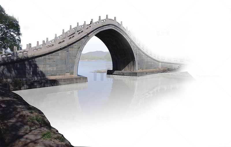 黑白古典拱桥