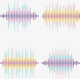 矢量像素化声波曲线PNG图片
