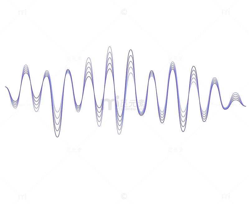 矢量紫色声波曲线PNG图片