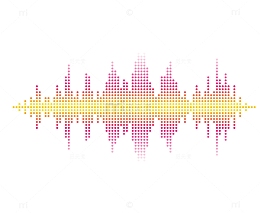玫红色像素声波曲线PNG图片