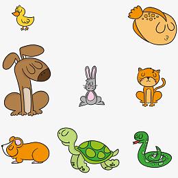 矢量手绘的宠物