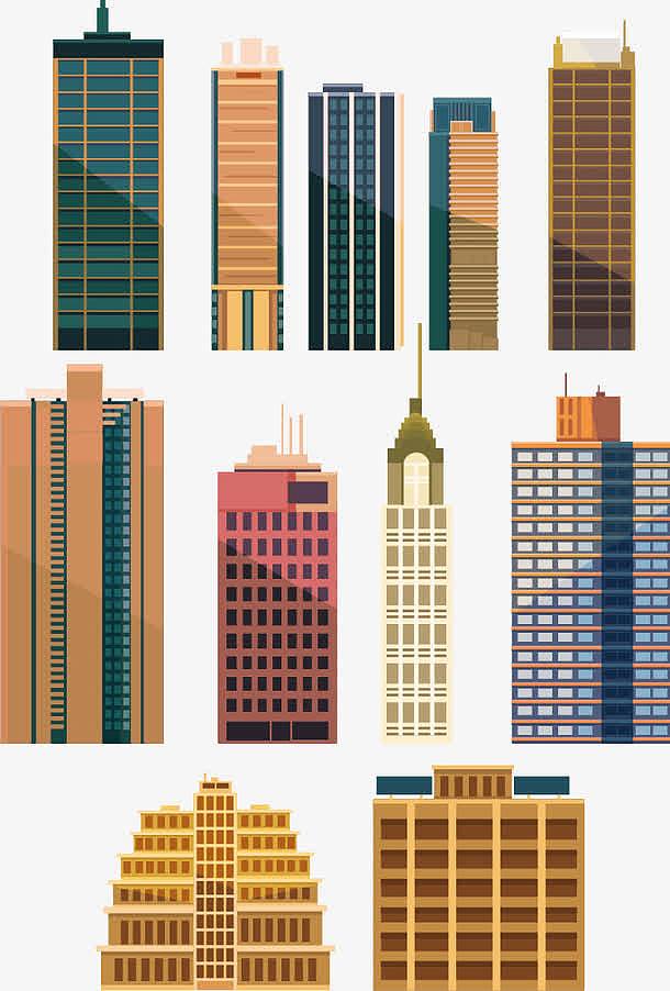 都市建筑卡通图