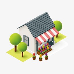 时尚卡通建筑设计矢量素材,