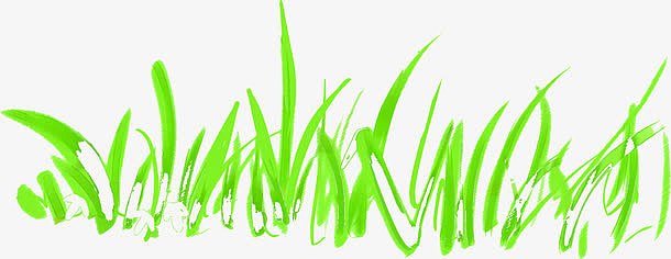 高清手绘绘画绿色草丛