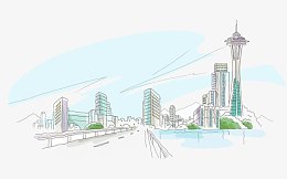 世界各地建筑风景手绘