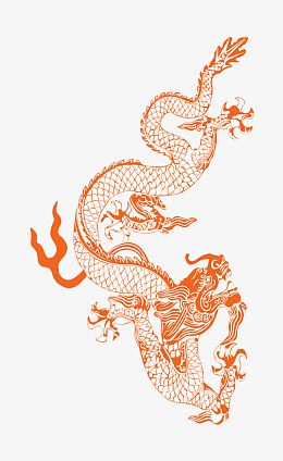 单色描边龙元素
