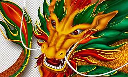 手绘中国金龙