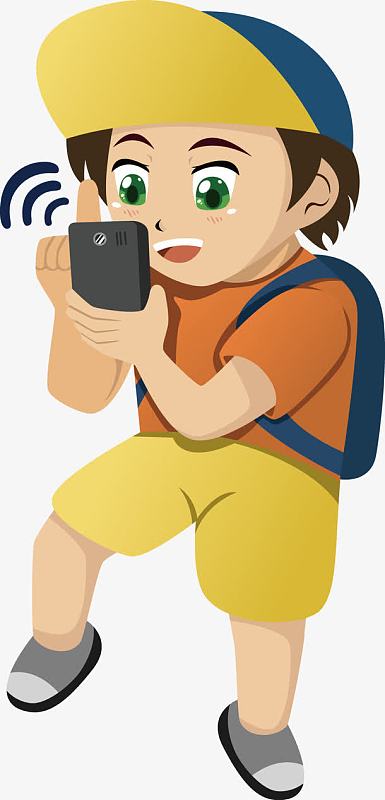 玩手机的男孩
