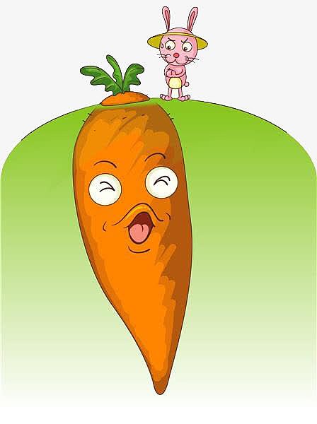 卡通兔子拔萝卜