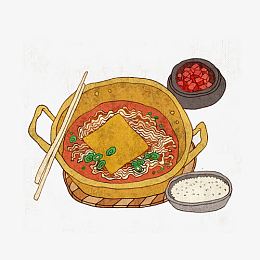 部队火锅手绘画素材图片