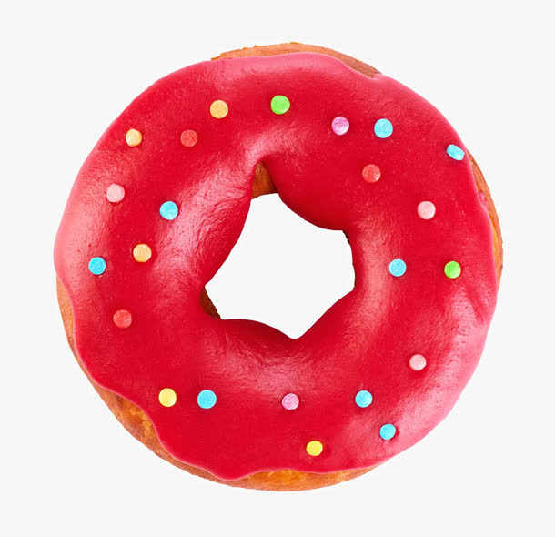 美味红色果酱甜甜圈