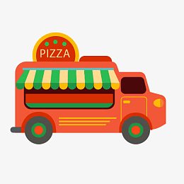 丰富多彩的食品车矢量图