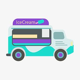 丰富多彩的食品车矢量图
