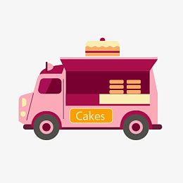 丰富多彩的食品车矢量图