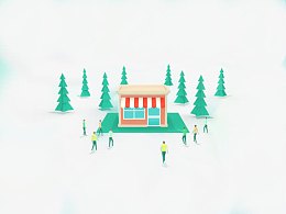 扁平化卡通房子