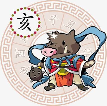 十二生肖之猪矢量