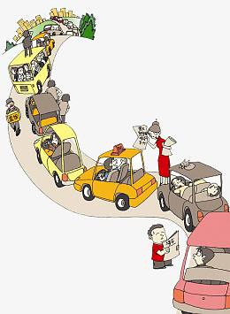 城市交通堵车宣传图