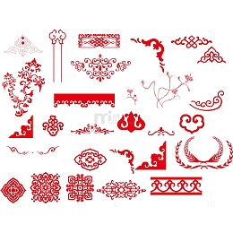 中国元素花边花纹